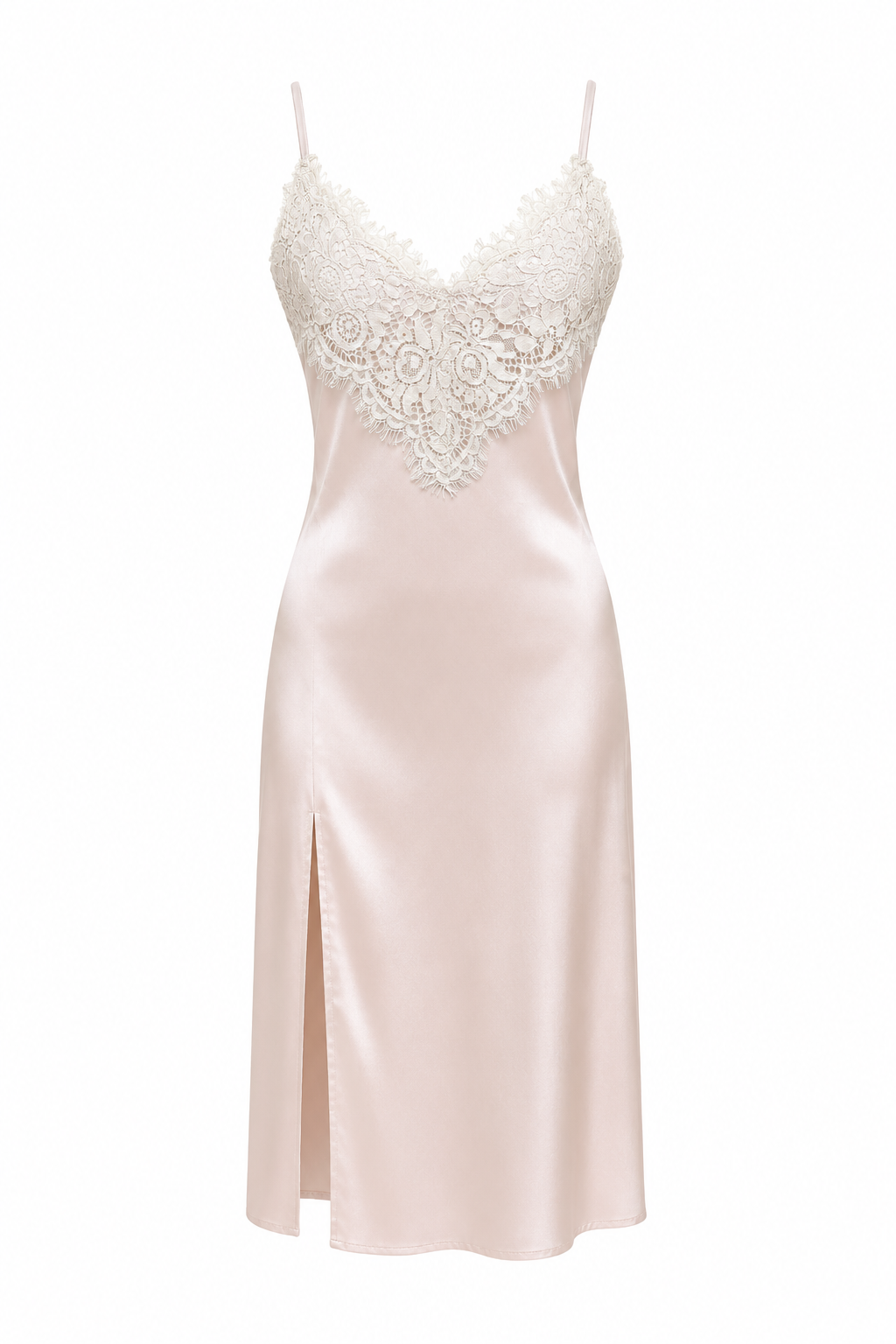 Nacre Exclusive Bej Dantelli Saten Gecelik