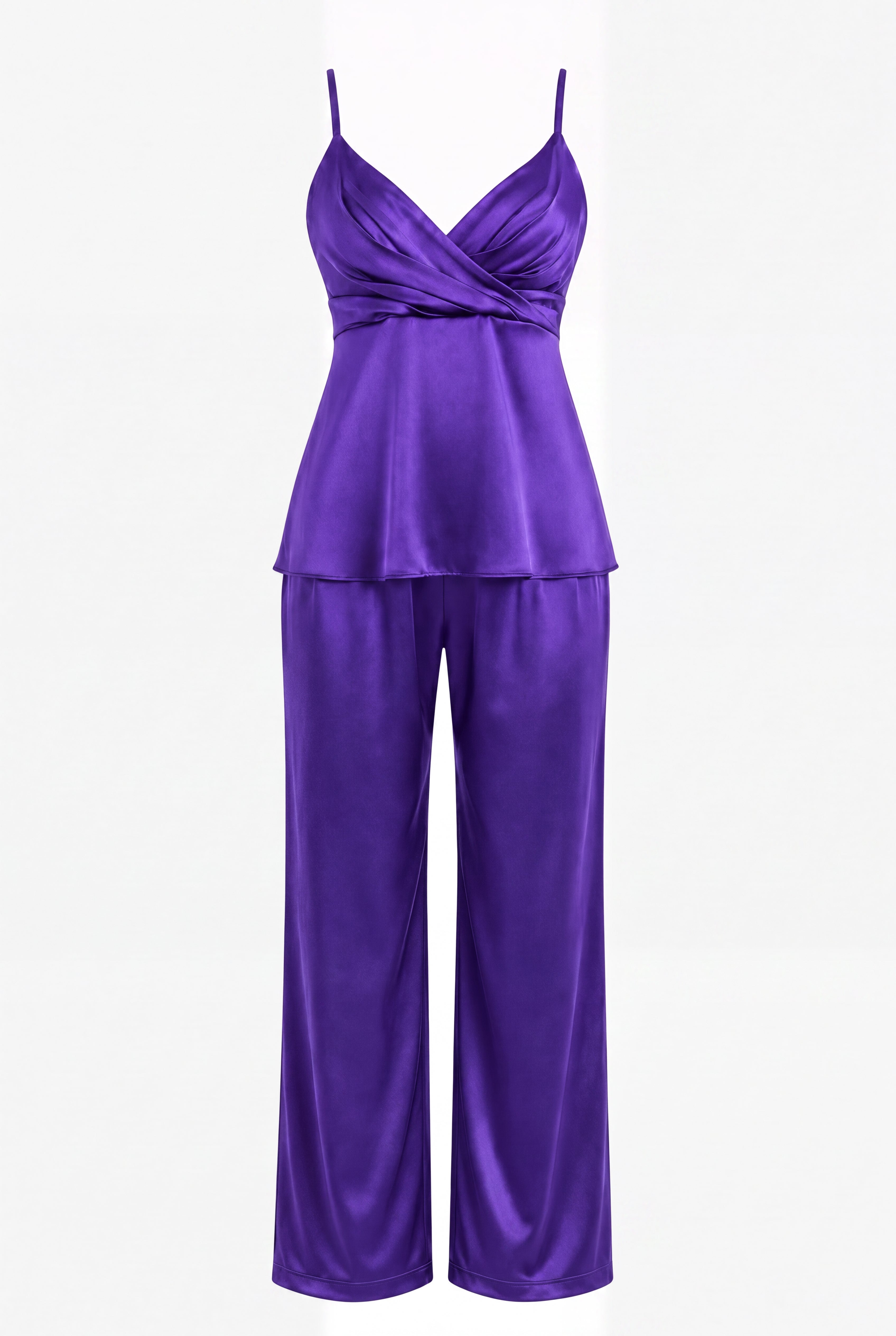 Gaia Luxury Mor Saten Pijama Takımı