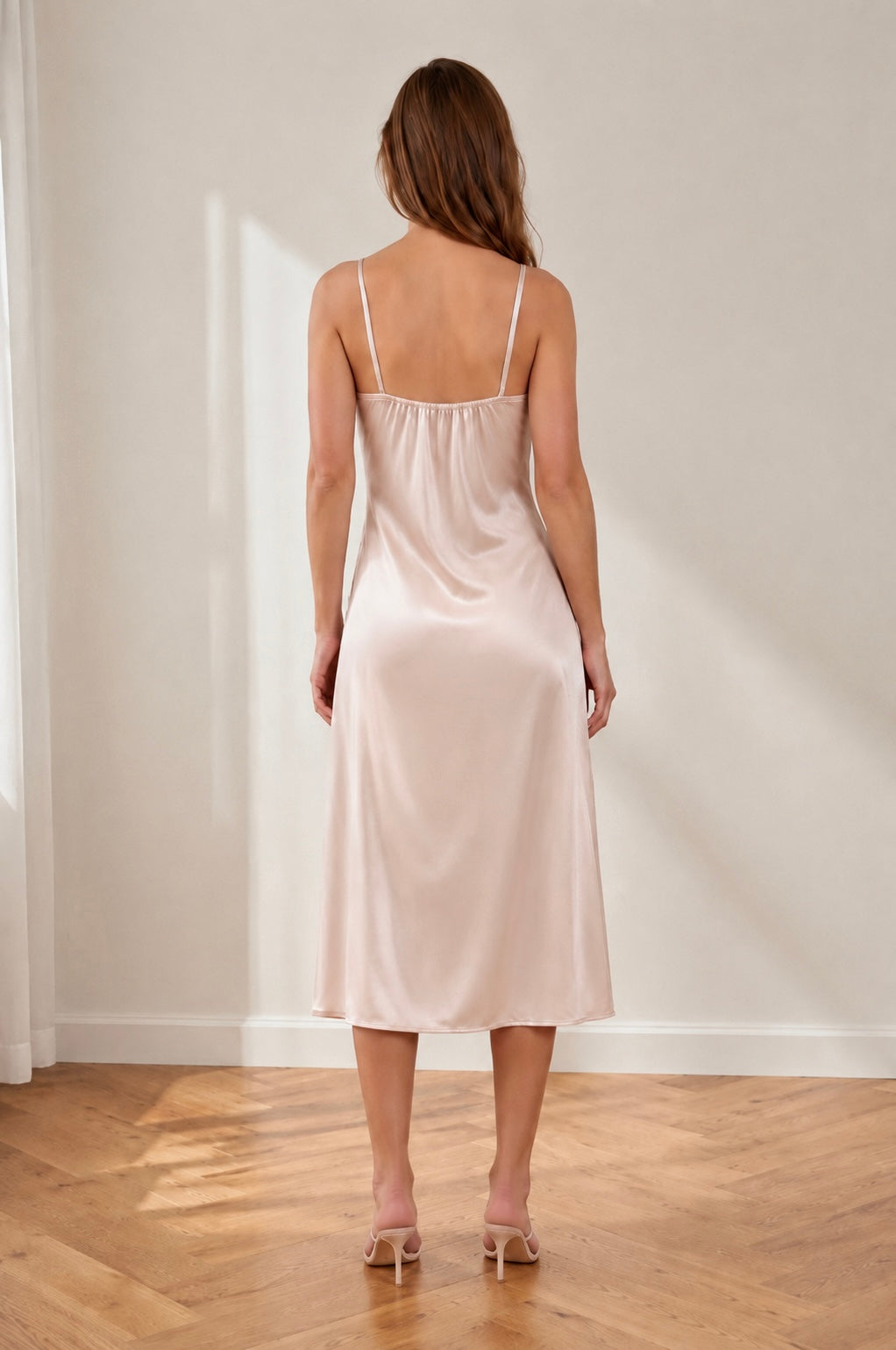 Nacre Exclusive Bej Dantelli Saten Gecelik